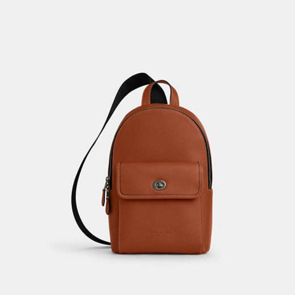 Coach Turnlock Sling Pack in Gunmetal/Tan